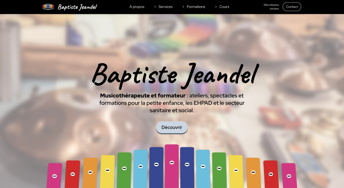 Aperçu du site Baptiste Jeandel