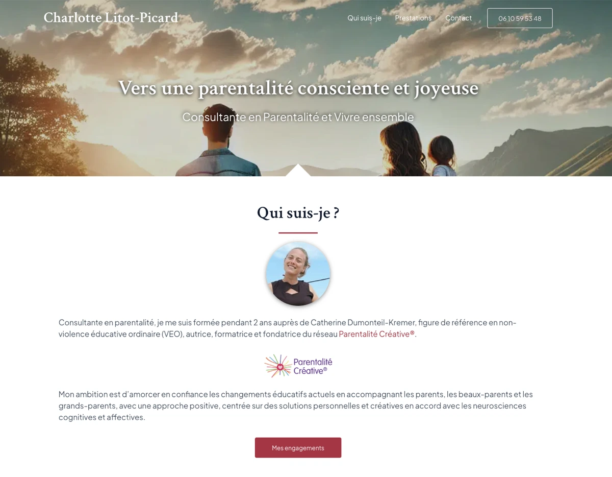 Aperçu du site Charlotte Litot-Picard