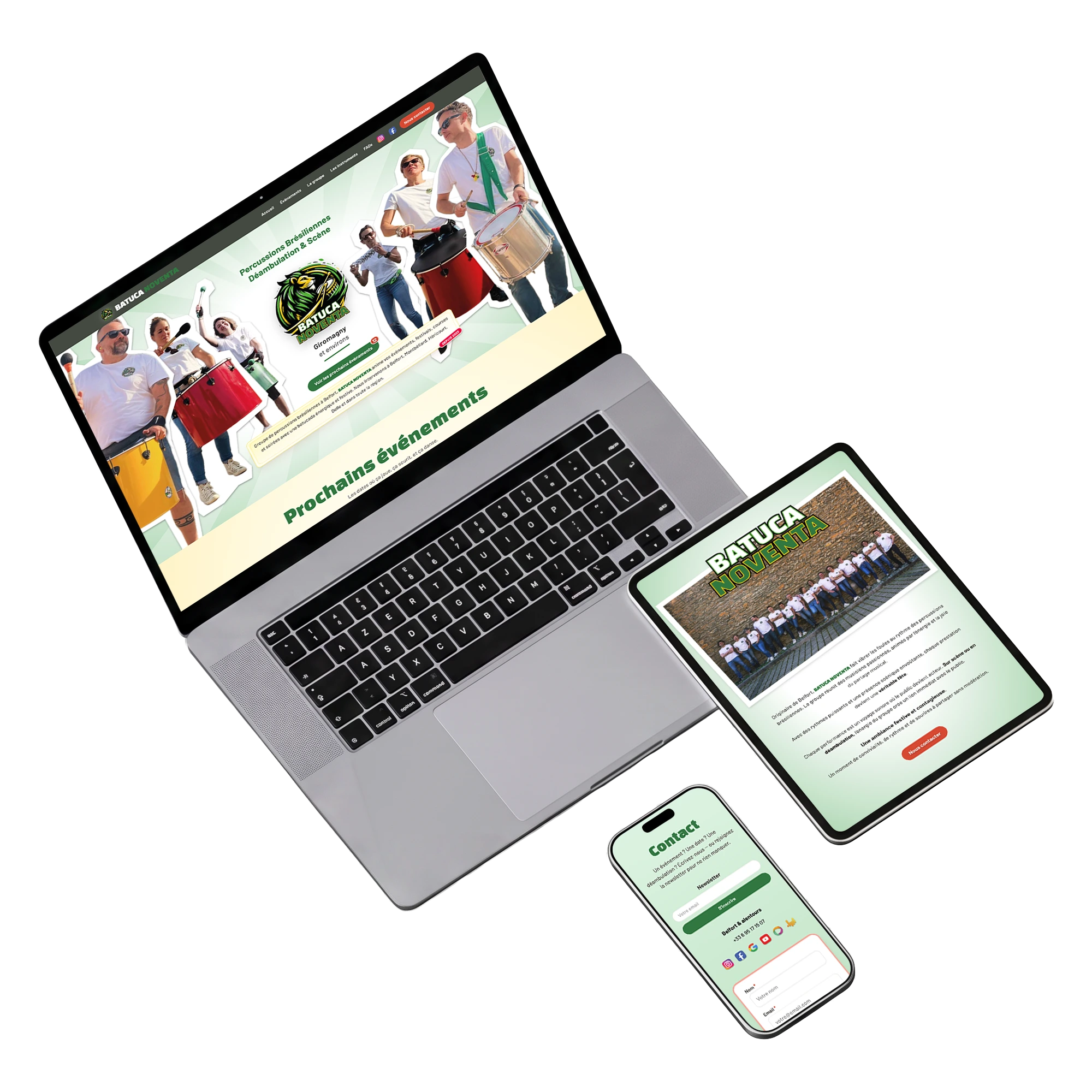 Site web responsive BATUCA NOVENTA adapté au mobile, à la tablette et au desktop