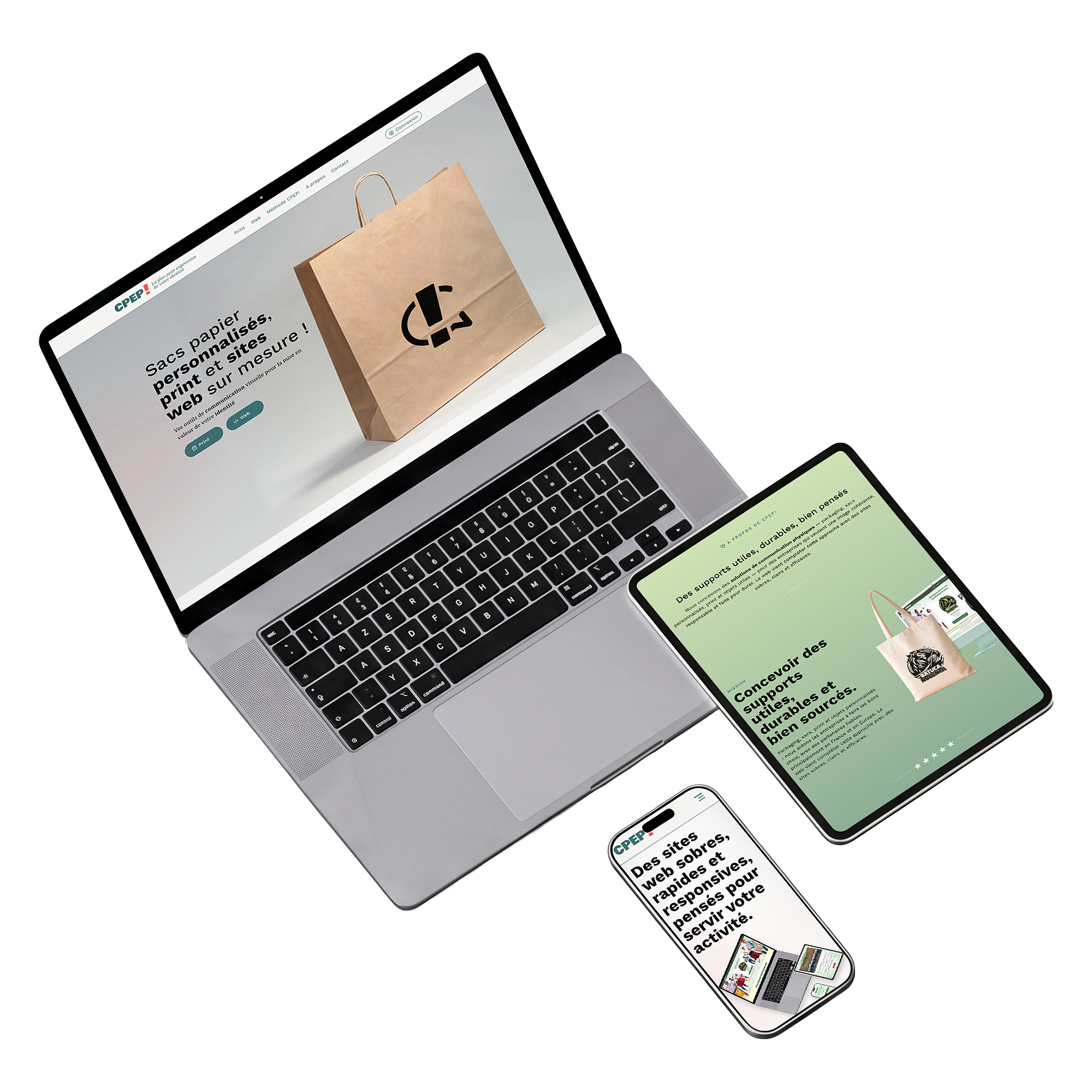 Site web responsive CPEP adapté au mobile, à la tablette et au desktop